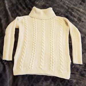 Forever 21 Cream Knit Turtleneck Tunic Sweater